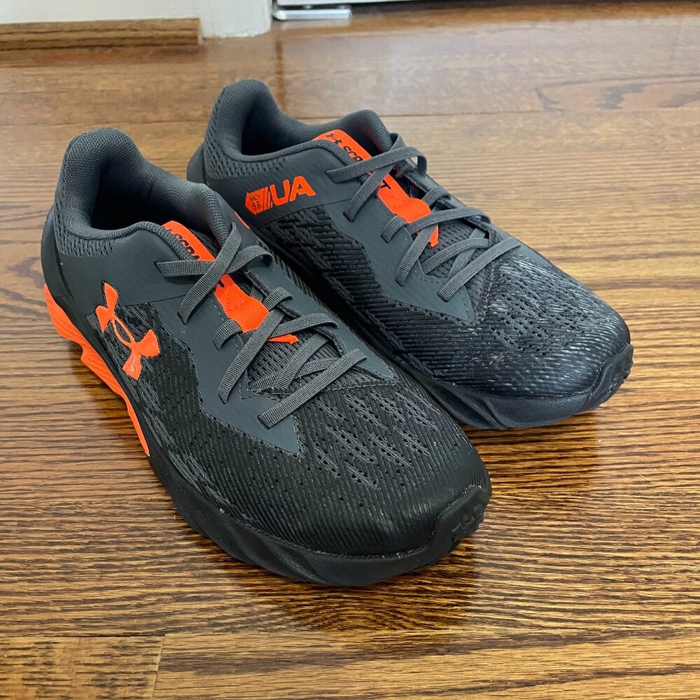 Under Armour Kids Black and Orange Sneakers NWOT